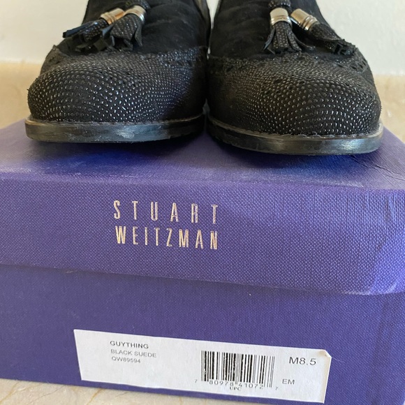Stuart Weitzman black suede GUYTHING loafer 8.5 - Picture 7 of 7